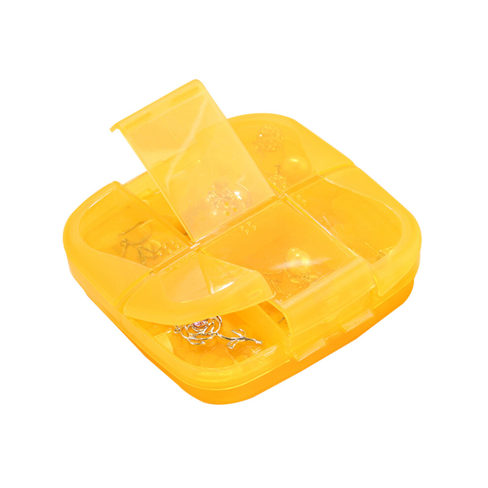 Vaguelly Orange 3Pcs Plastic Pill Organizer 6 Slots For Daily Weekly Medication
