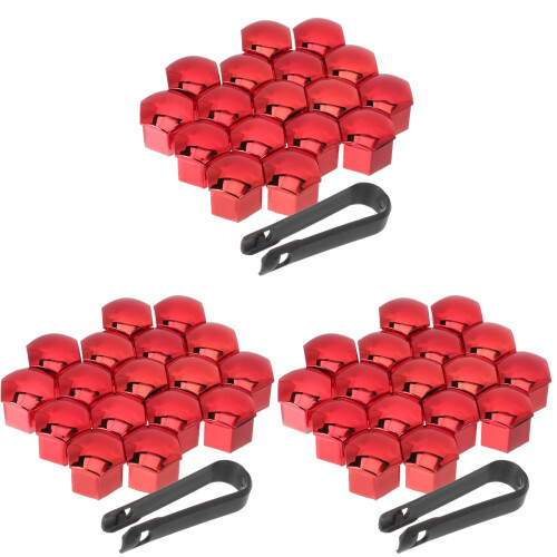 60Pièces Capuchons Écrous Rouges Pour Roues Auto Faciles À Installer 1