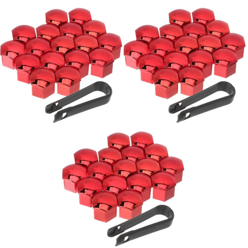 60Pièces Capuchons Écrous Rouges Pour Roues Auto Faciles À Installer 2