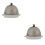 2Pcs Ceramic Butter Dish Silver Covered for Spices Dessert Serving 5