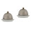 2Pcs Ceramic Butter Dish Silver Covered for Spices Dessert Serving 3