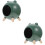 2Pcs Decorative Hamster House Green ABS Wood Durable Hideout 6