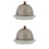 2Pcs Ceramic Butter Dish Silver Covered for Spices Dessert Serving 4