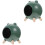 2Pcs Decorative Hamster House Green ABS Wood Durable Hideout 3