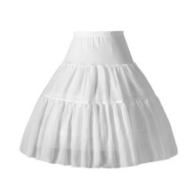 2Pcs Women White Lolita Petticoat Skirt Soft Comfortable Underskirt