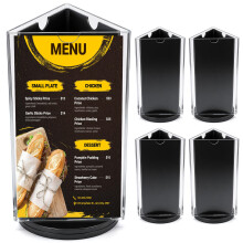 5Pcs Transparent Acrylic Sign Holder 360 Rotatable Menu Display Stand