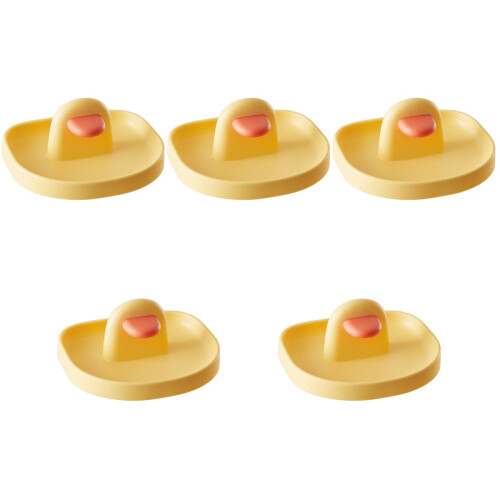 5Pcs Yellow Plastic Kitchen Pot Lid Holder Desktop Lid Organizer 2