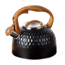 2Pcs Black Stainless Steel Whistling Kettles for Safe and Fast Boiling