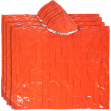 8Pcs Durable Orange Raincoat for Adults Camping and Survival