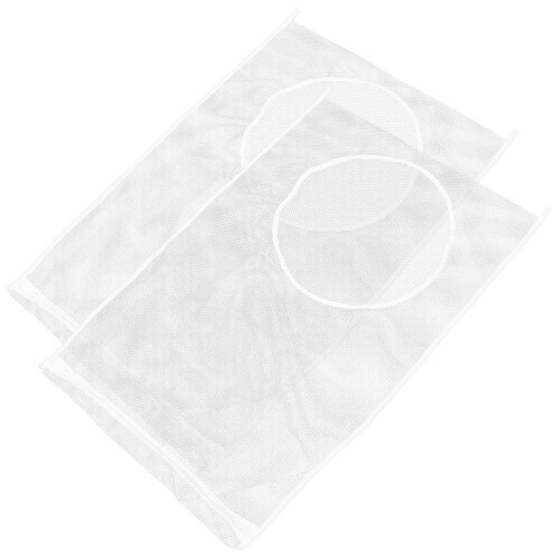 10Pcs White Hanging Mesh Laundry Bags Strong Hamper Liners