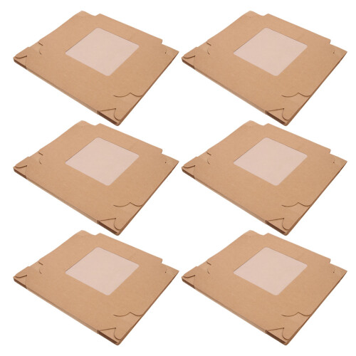 12Pcs Brown Kraft Cupcake Containers Cake Carrier with Clear Display