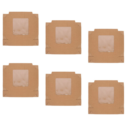 12Pcs Brown Kraft Cupcake Containers Cake Carrier with Clear Display 1