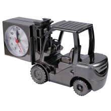 2Pcs Plastic Forklift Desktop Clock Retro Style Study Decoration