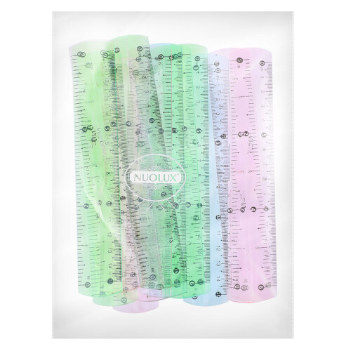 3Pcs Plastic Rulers Transparent Assorted Color for Kids Use 2