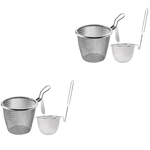 2Sets Professionele Pastabasket Met Handvat En Rvs Mesh 2