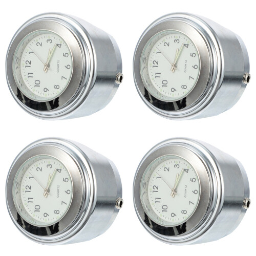4Pcs Waterproof Handlebar Clock White Luminous Motorcycle Accessories 2