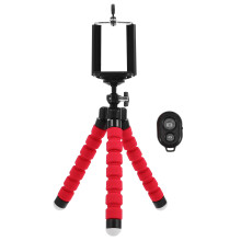 2Pcs Lightweight Red Selfie Stick Tripod with 360 Rotation and Stand