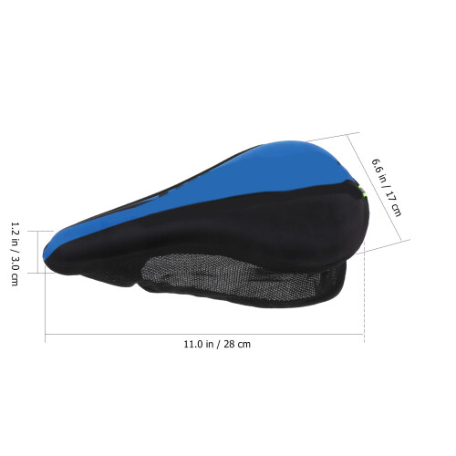 3Pcs Elastic Blue Bike Cushion Universal Breathable Comfortable Saddle 1