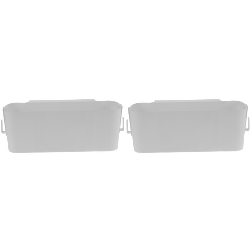 2Pcs White Plastic Bedside Hanging Storage Organizer for Office 1