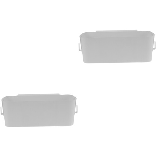 2Pcs White Plastic Bedside Hanging Storage Organizer for Office 2