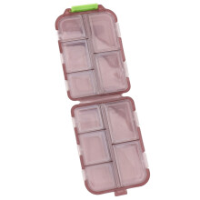 Custodia portatile impermeabile per medicinali in plastica, 10 scomparti settimanali, colore viola