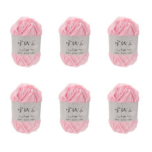 6Rolls of Baby Blanket Yarn Crochet Knitting Yarn-Light pink 03