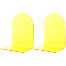 10Pcs Yellow Plastic Bookends L-Shaped Desktop Book Organizer for Home