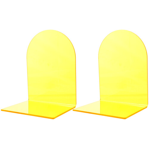 10Pcs Yellow Plastic Bookends L-Shaped Desktop Book Organizer for Home