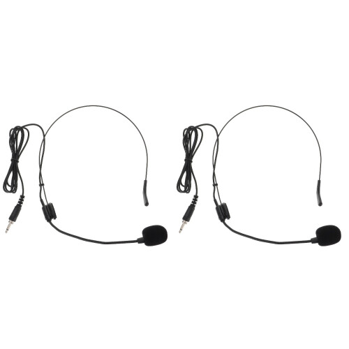2Pcs Black Headset Microphone for Speaker Lightweight Condenser Mic 1