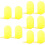 10Pcs Yellow Plastic Bookends L-Shaped Desktop Book Organizer for Home 10