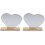 2Pcs Durable Acrylic Irregular Desk Mirror with Wooden Base for Vanity 4