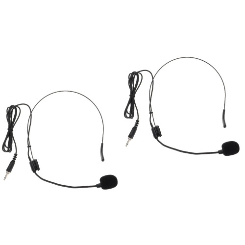 2Pcs Black Headset Microphone for Speaker Lightweight Condenser Mic 2