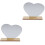 2Pcs Durable Acrylic Irregular Desk Mirror with Wooden Base for Vanity 5
