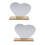 2Pcs Durable Acrylic Irregular Desk Mirror with Wooden Base for Vanity 6