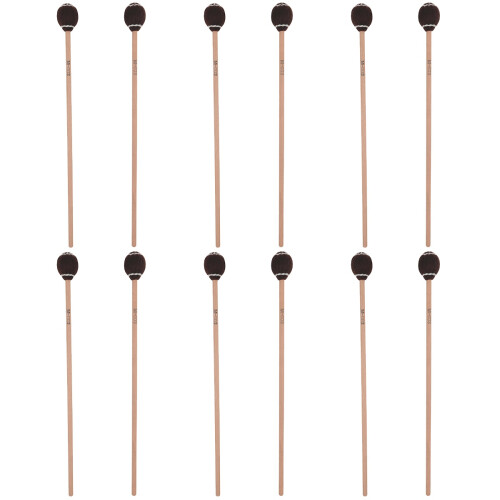 12Pcs Professional Marimba Hammers Maple Drum Mallets Brown White 1