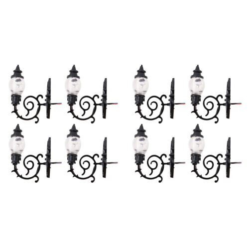 8Pcs Black Mini Wall Lamp Model LED Lights for Micro Landscaping Decor 1
