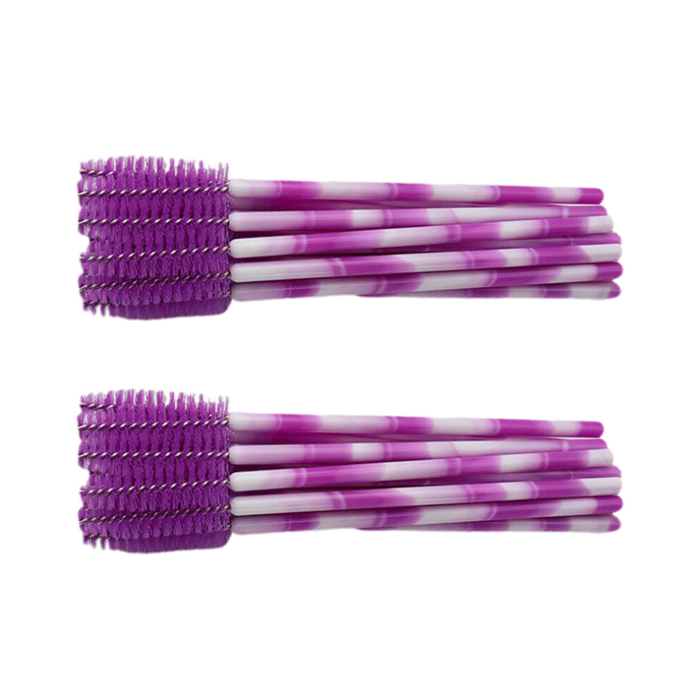 Solustre 300Pcs Violet Nylon Eyelash Brush For Makeup, Flexible Mascara Wands