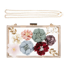 2Pcs Small Square Flower Evening Bag Acrylic Wedding Clutch Purse