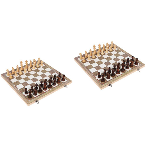 2Sets Assorted Color Folding Chessboard Wooden Chess Game for Kids 2
