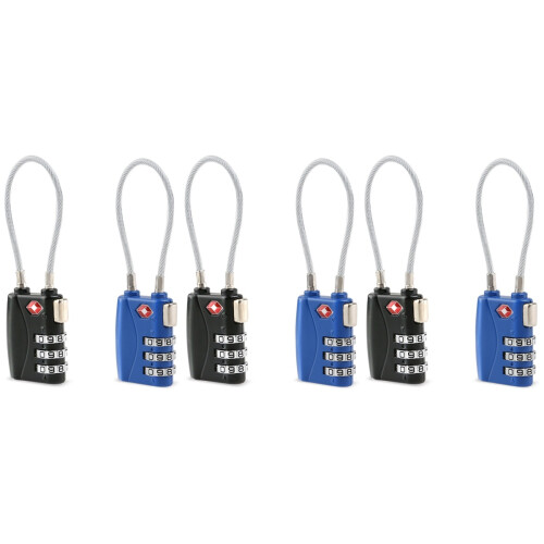 6Stk Tsa Approved -Schlösser in Schwarz & , 3 Ziffern Code 2