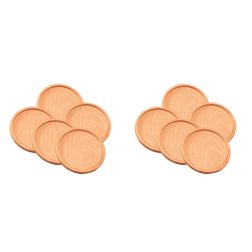 10Pcs Light Brown Wood Coasters Drink Pads Kitchen Table Decor 1