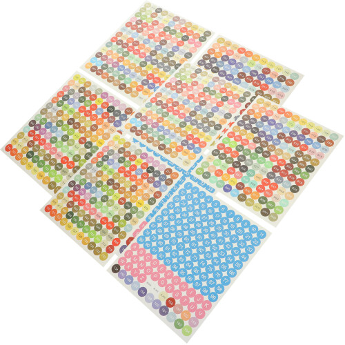5Pcs Assorted Colorful Adhesive Number Decals for Label Marking 1