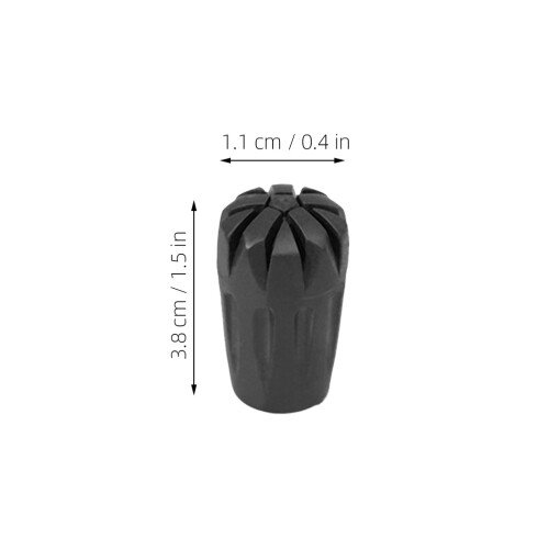 16Pcs Black Rubber Hiking Pole Tips Durable Walking Stick Covers 1