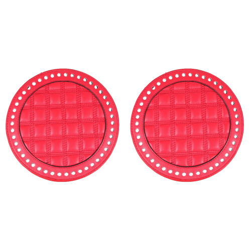 2Pcs Red Bag Bottom Base Pad Durable PU Material for Handmade DIY Bags 1