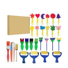 58Pcs Creative DIY Painting Sponge Brushes with Handle Assorted Colors