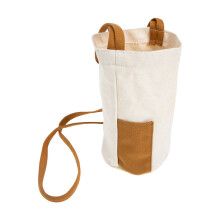 5Pcs Portable Canvas Cup Bags for Hiking Biking and Picnic Use