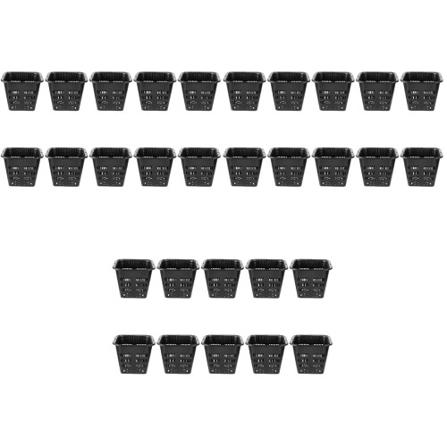 30Pcs Black Plastic Hydroponic Plant Baskets Breathable Mesh Garden 2