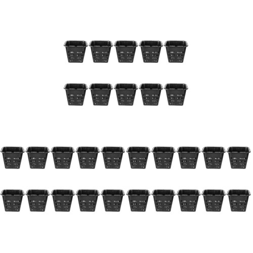30Pcs Black Plastic Hydroponic Plant Baskets Breathable Mesh Garden 1