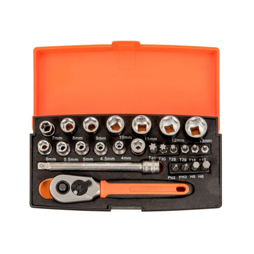 Bahco Bahco Sl25 1/4in Drive Socket Set, 25 Piece