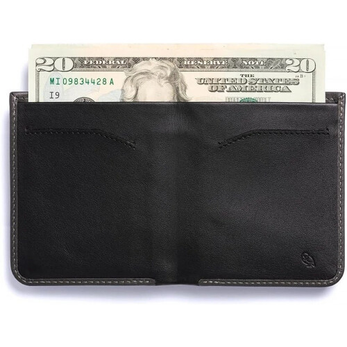 Bellroy Leather High Line Wallet grey Black Charcoal tall 1